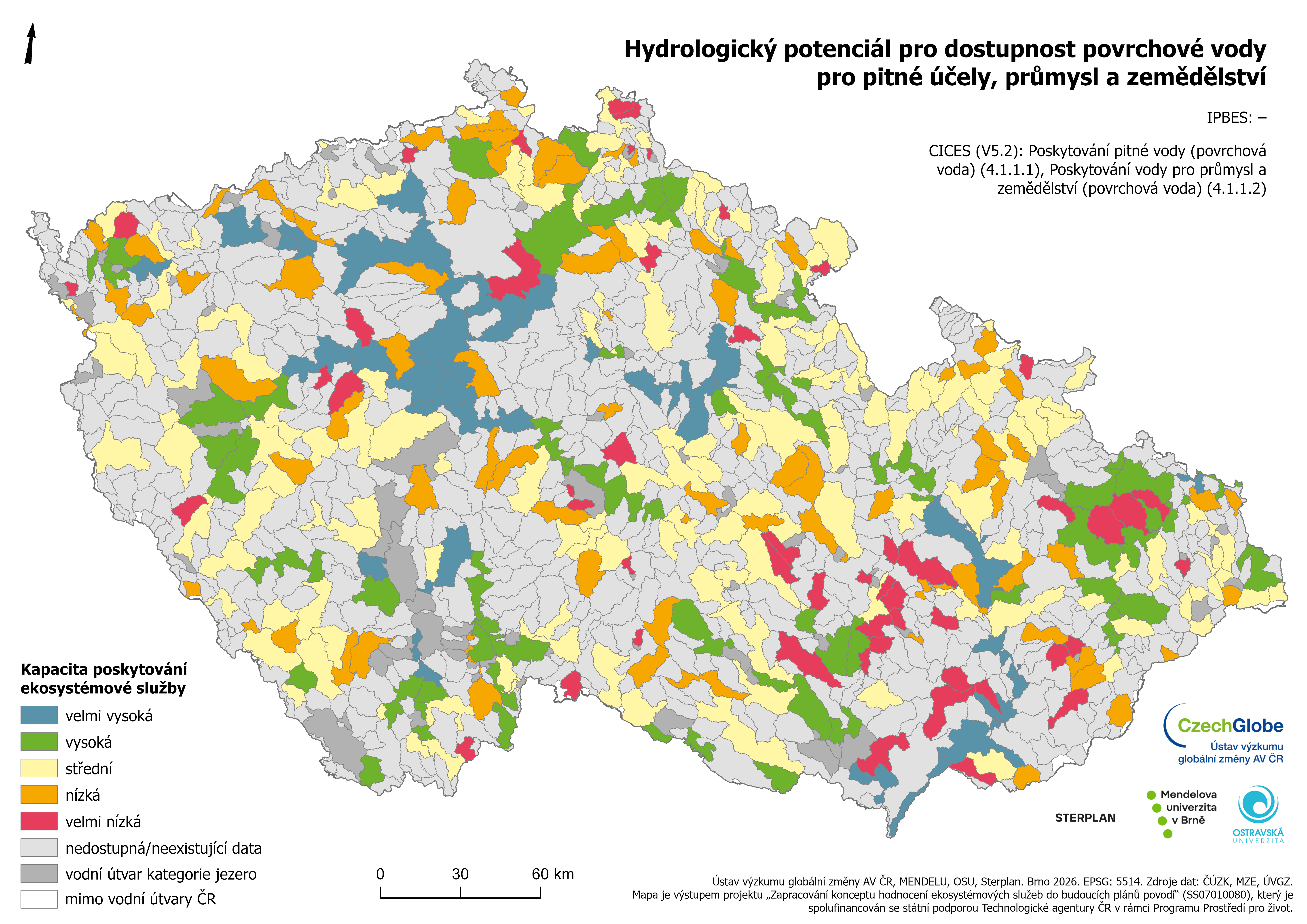 3k - Dostupnost povrchové vody - kapacita